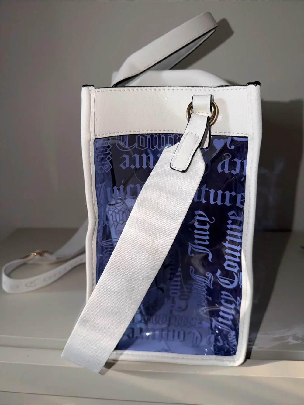 Juicy Couture Heart Dazzling Blue Beachin Tote NWT w/ Cosmetic Bag - Picture 11 of 12